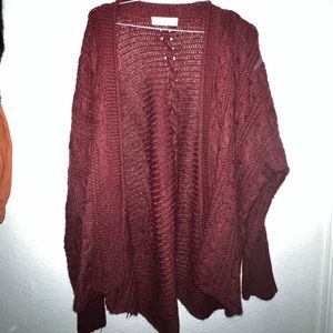 Pink Rose - Burgundy Soft Cardigan. Used